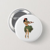 One Hula Girl Dancing Ronde Button 5,7 Cm (Voorkant /achterkant)
