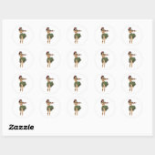 One Hula Girl Dancing Ronde Sticker (Vel)