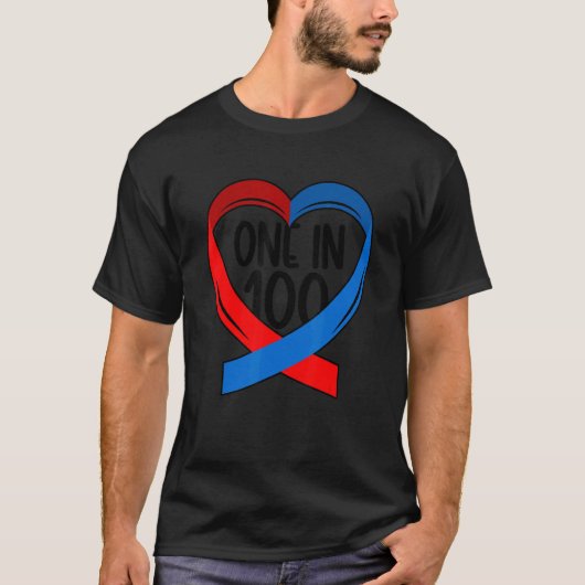 One In 100 CHD Warrior Congenital Heart Disease T-shirt (Voorkant)