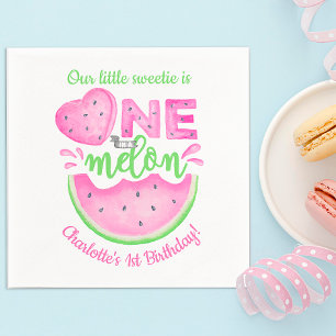 One In A Melon 1e Verjaardagsfeest Uitnodiging Servet