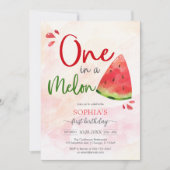 One In A Melon 1st Birthday Invitation (Devant)