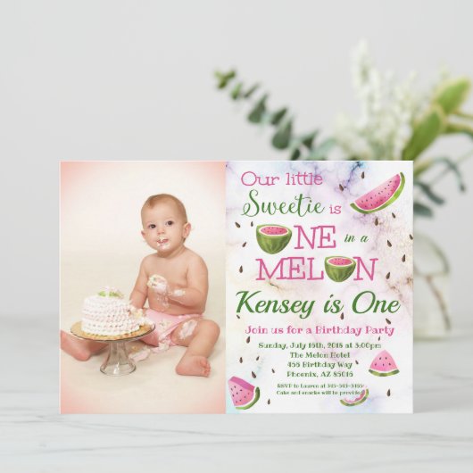 One in a Melon 1st Watermelon Invitation Anniversa (Debout devant)