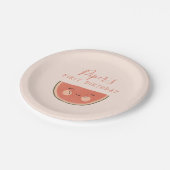 One In A Melon Cute First Birthday Party Papieren Bordje (Gekanteld)