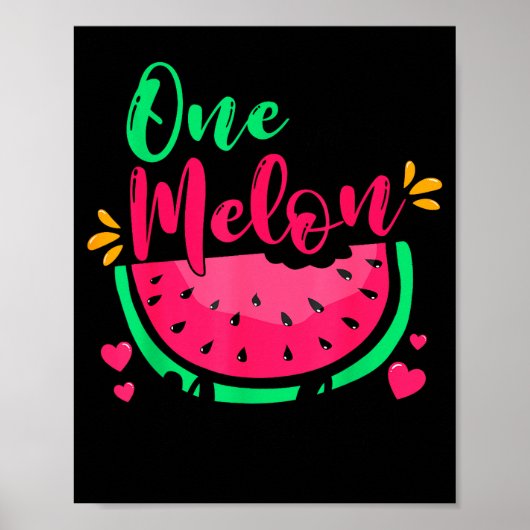One In A Melon Dada Summer Birthday Party Matching Poster (Voorkant)