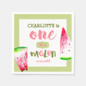 One in a Melon Eerste Verjaardag Schattige Custom Servet (Voorkant)
