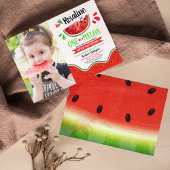 One in a melon First Birthday Foto Kaart