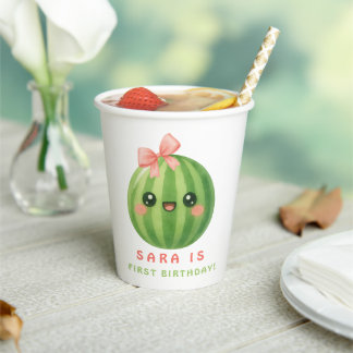 One in a Melon First Birthday Summer Paper cup Papieren Bekers