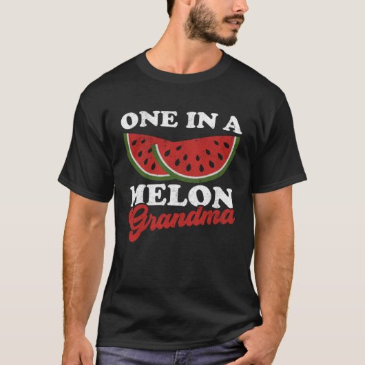 One In A Melon Grandma Watermelon Summer Retro Cu T-shirt (Voorkant)