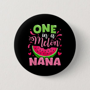 One In A Melon Nana Zomer Verjaardagsfeestje Famil Ronde Button 5,7 Cm