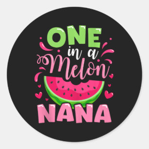 One In A Melon Nana Zomer Verjaardagsfeestje Famil Ronde Sticker