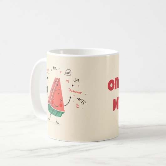 One in a Melon – Schattigee Watermeloen Mok Ontwer (Voorkant links)