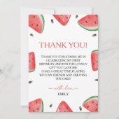 One In A Melon Verjaardag Watermeloen Dank u kaart (Voorkant)