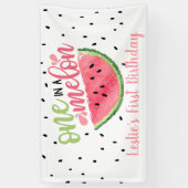 One in a Melon Verjaardagsbanner - Lt Pink Text Spandoek (Verticaal)