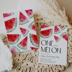 One in a Melon Verjaardagsuitnodiging Watermeloe Kaart