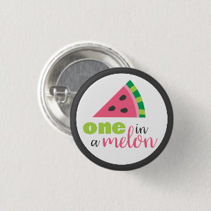 One in a Melon Watermeloen 1e Verjaardagsfeestje F Ronde Button 3,2 Cm