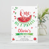 One In A Melon Watermelon 1st Birthday Invitation (Debout devant)