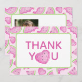 One in a Melon Watermelon Heart - Een bedankkaart Kaart (Voorkant / Achterkant)