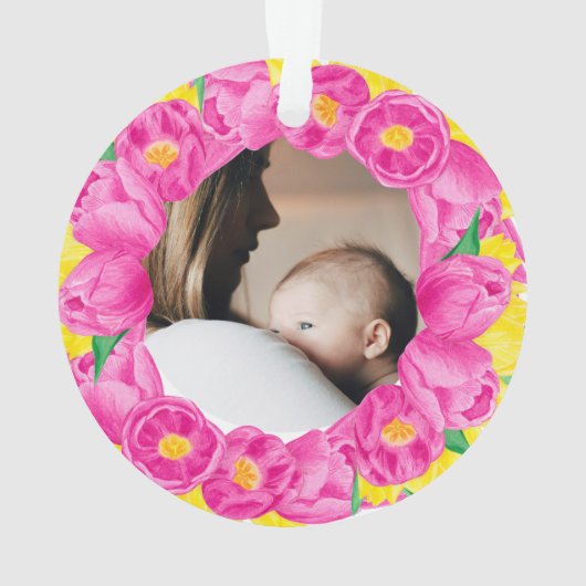 One in a Million Mom roze 1-foto Ornament (achterkant)