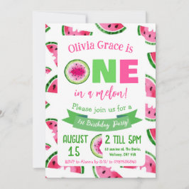 ONE in een meloen verjaardagsuitnodiging, watermel Kaart