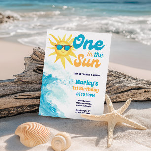 One In The Sun ☀️ Beach Baby 1e verjaardag Kaart