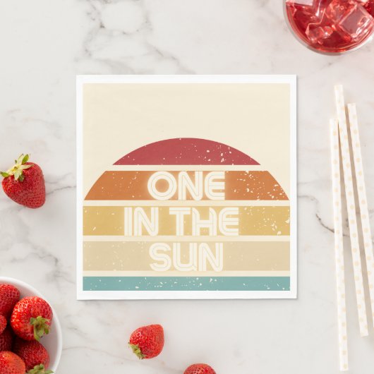 One in the Sun Retro Beach Party Napkins Servet (Insitu)