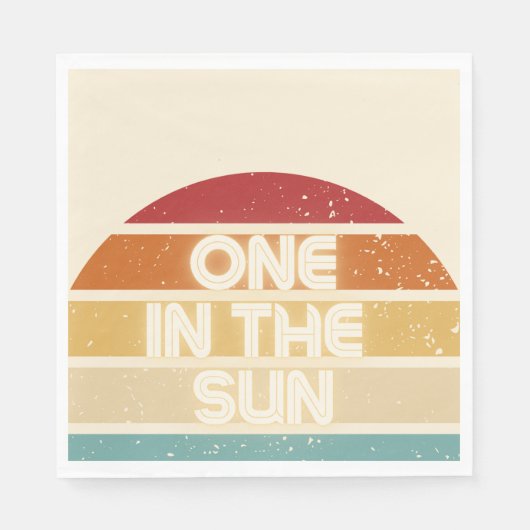 One in the Sun Retro Beach Party Napkins Servet (Voorkant)