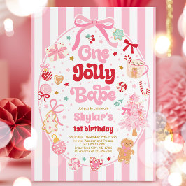 One Jolly Babe Christmas Coquette Bow 1st Birthday Kaart