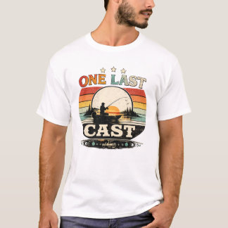 One Last Cast Retro Zonsondergang T-shirt