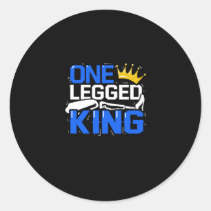 One Legged King prothese amputatie handicap Ronde Sticker