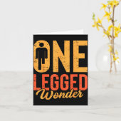 One Legged Wonder Funny Leg Amputee Prosthetic Han Kaart (Gele Bloem)