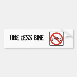 One Less Bike Bumpersticker