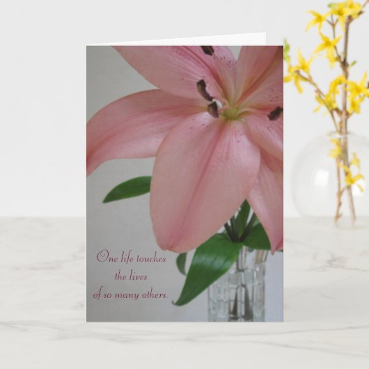 One Life Lily Sympathy Card Kaart (Gele Bloem)