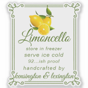 ONE Limoncello Clear Modern Flessenetiket Sticker