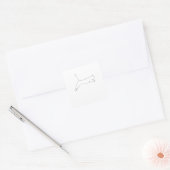 One Line Drawing Katze springt Single Art Vierkante Sticker (Envelop)
