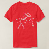 One Line Paardrijder met majestueuze paarden 1 T-shirt (Design voorkant)
