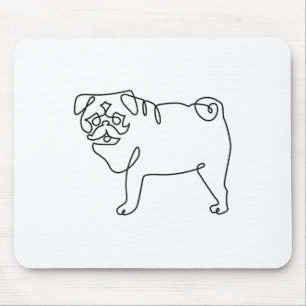 One Line Pug Tattoo _1 Muismat