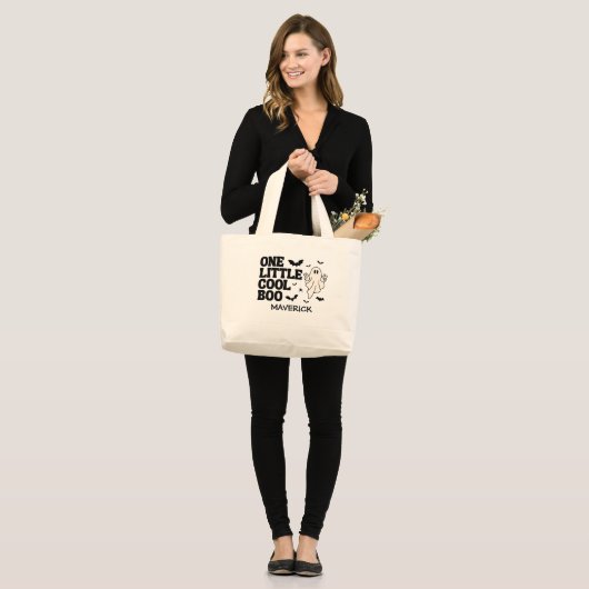 One Little Cool Boo Halloween 1e verjaardag Grote Tote Bag (Voorkant (model))