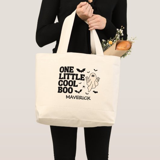One Little Cool Boo Halloween 1e verjaardag Grote Tote Bag (Voorkant (product))
