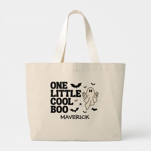 One Little Cool Boo Halloween 1e verjaardag Grote Tote Bag (Achterkant)