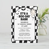 One Little Cool Boo Halloween 3e verjaardag Kaart (Staand voorkant)