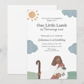 One Little Lamb Psalm 23 Birthday Kaart (Voorkant / Achterkant)