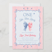One Little Miss Liberty QR Code 1e verjaardag Kaart (Voorkant)