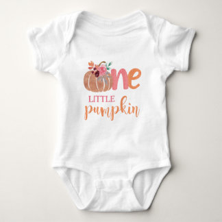 One Little Pumpkin Boho Floral 1st Bday Romper