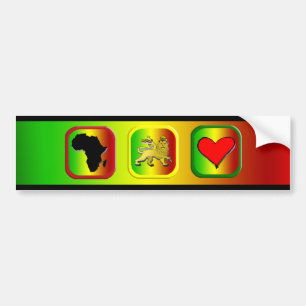 One Love Afrikaanse kaart Leeuw koning van Juda Bumpersticker