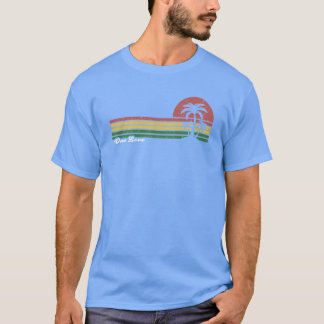 One Love Beach Gestreepte Palmrees jongen grappig T-shirt
