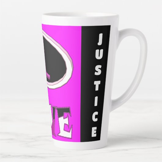 One love brite pink zeg het hardop latte mok (Rechts)