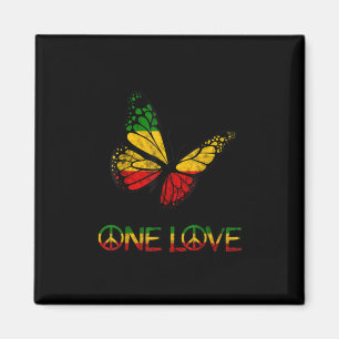One Love Butterfly Rasta Reggae Peace Magneet