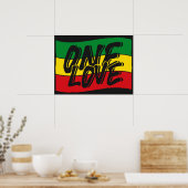 One Love Drapeau Reggae Rasta Poster (Keuken)