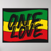 One Love Drapeau Reggae Rasta Poster (Voorkant)