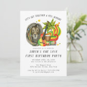 One Love First Birthday Party Invitation (Debout devant)